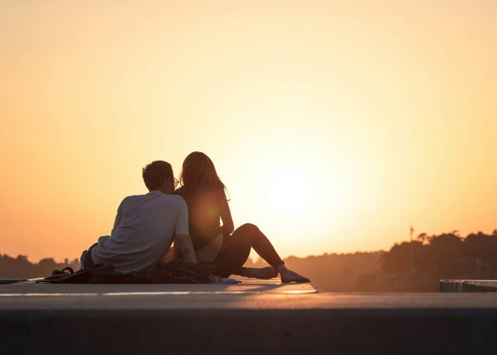 couple against sunset